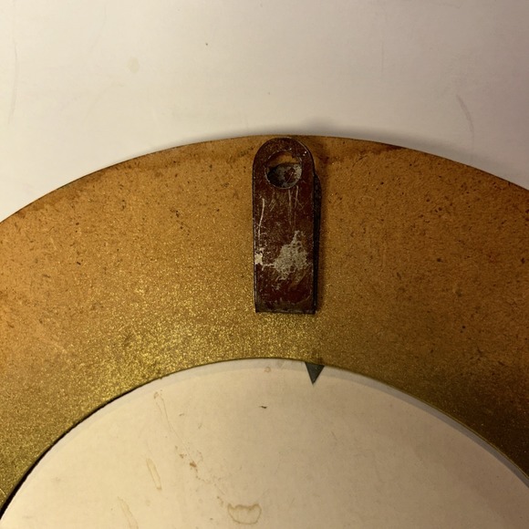 Vintage 15" X 12" Black Oval Mirror With Gold Trim - Marketeers, INC Made USA - Picture 6 of 7